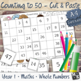 COUNTING TO 50 Cut and Paste Number Chart Worksheets