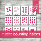 COUNTING VALENTINES HEARTS | MONTESSORI Printable Counting
