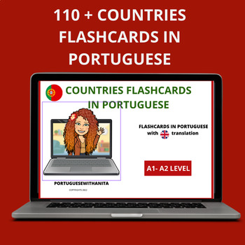 Preview of COUNTRIES FLASHCARDS IN PORTUGUESE