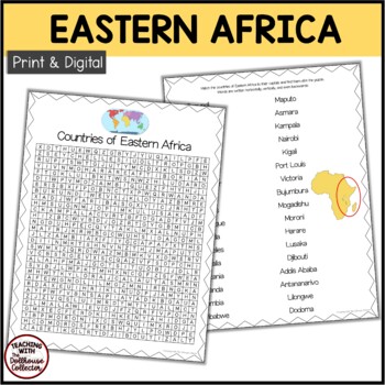 COUNTRIES OF AFRICA Word Search Bundle Print and Digital | TPT