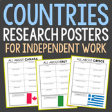 COUNTRY RESEARCH Project Posters | World Geography Activit