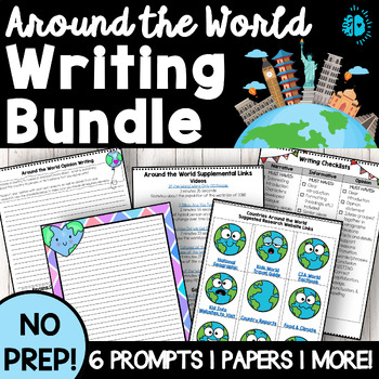 Preview of COUNTRY WRITING BUNDLE Around the World Narrative Informative Opinion Prompts