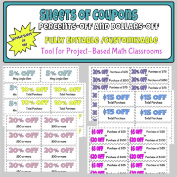Preview of COUPONS for Discounts: Ready-to-Print or Editable to Make-Your-Own