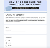 COVID-19 Emotional Wellbeing Screener Tool for Students - 