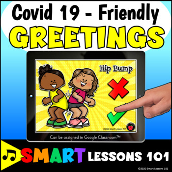Preview of COVID 19 Greetings Social Distancing Boom Cards Return to School Safety