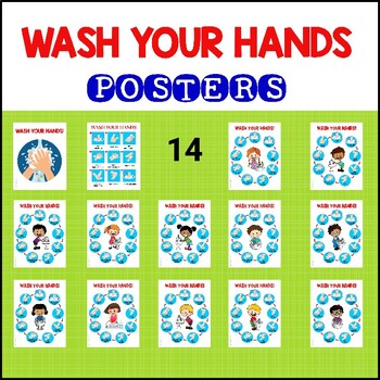 Preview of Washing Hands Posters COVID-19 Return to school Distance Learning (For School)