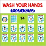 Washing Hands Posters COVID-19 Return to school Distance L