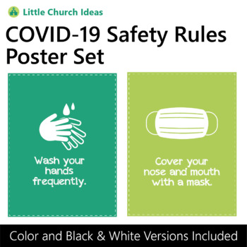 COVID-19 Poster Set Bundle by Little Church Ideas | TPT