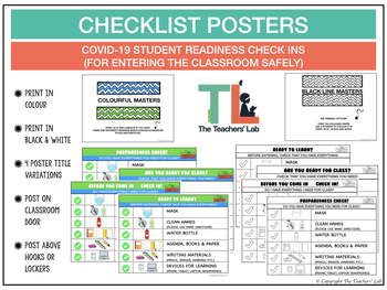 Preview of COVID-19 Preparedness For Class Checklist Posters