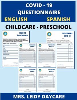 Preview of COVID-19 QUESTIONNAIRE FOR CHILDCARE