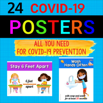 Preview of Social Distancing Posters | COVID 19 Classroom Safety Posters