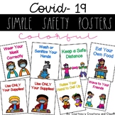 COVID 19 Safety Rule Posters Signs Colorful Wording Social