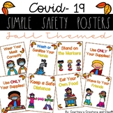 COVID 19 Safety Rule Posters Signs FALL Themed Wording Soc