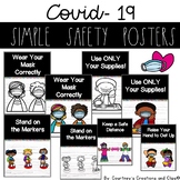 COVID 19 Safety Rule Posters Wood Backgrounds Social Distancing