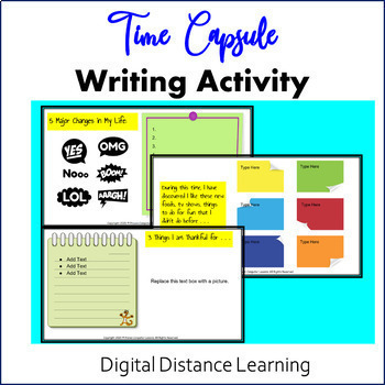 COVID 19 Time Capsule Writing Journal Memory Book Digital Distance Learning