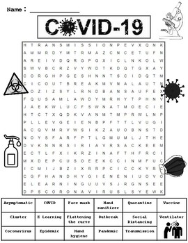 Preview of COVID- 19 Word Search & Definition Sheet
