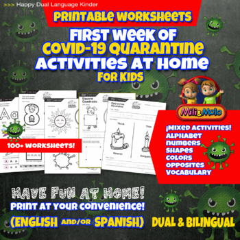 Preview of COVID-19_QUARANTINE 100+ ACTIVITIES_FIRST WEEK More than 100 worksheets.