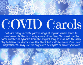 Preview of COVID Carols: A Winter Creative Writing Activity for Google Slides