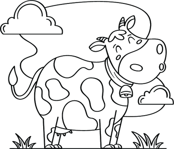 COW AND BULL COLORING PAGES | FARM ANIMALS COLORING PAGES by Youssef IT