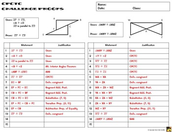 CPCTC Proofs - Two Column Proof Practice and Quiz by Math Giraffe