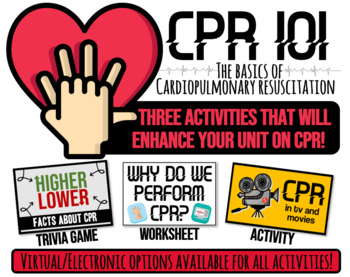 Preview of CPR 101- 3 Activities to Support and Enhance the Basics of CPR