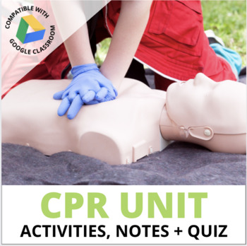 Preview of CPR, Choking + AED Unit: Activities, Notes + Assessments - Health, PE, Coaching