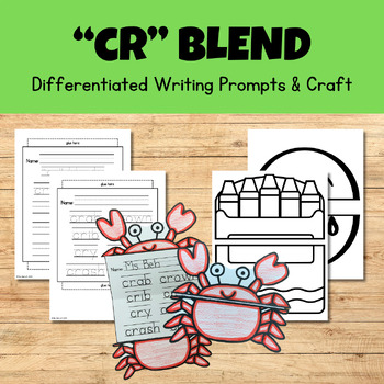 Preview of CR Beginning Consonant Blend Writing Craftivity - Phonics Writing & Craft