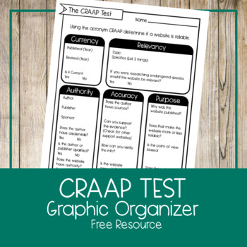 Preview of CRAAP Test Graphic Organizer