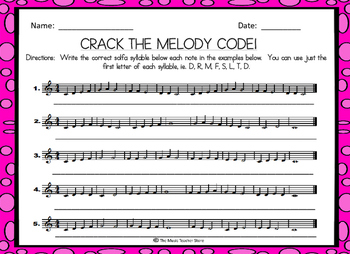 Preview of CRACK THE MELODY CODE! SOLFA MELODIC DECODING ACTIVITY, DISTANCE LEARNING