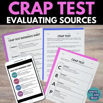 Preview of CRAP Test - Evaluating Online Sources Lesson Plan and Activities 