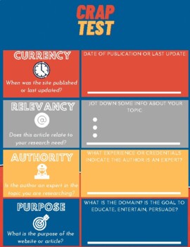 Preview of CRAP Test: Printable Worksheet