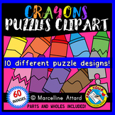 CRAYON PUZZLES CLIP ART SELF-CORRECTING 2 PIECE TEMPLATES 