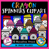 CRAYON SPINNERS CLIPART FOR BACK TO SCHOOL