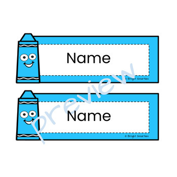 CRAYON Student Editable Locker, Table, Display, Cubby, Name Tags / Labels