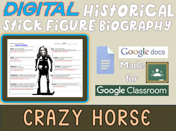 Preview of CRAZY HORSE Digital Historical Stick Figure Biographies  (MINI BIO)
