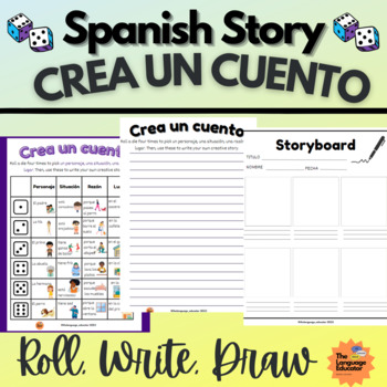 Preview of CREA UN CUENTO  | Roll, Write, Draw | TPRS | Encuentros 1 Unidad 2 | Spanish 1