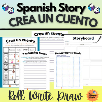 Preview of CREA UN CUENTO | Roll, Write, Draw | TPRS | Encuentros 1 Unidad 4 | Spanish 1