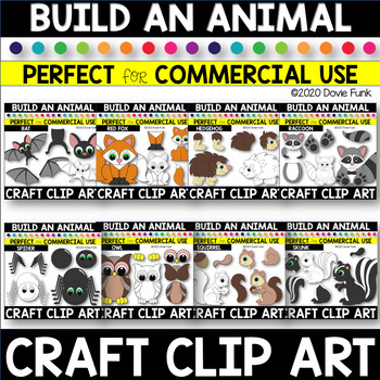 Preview of CREATE AN ANIMAL Craft Clipart BUNDLE