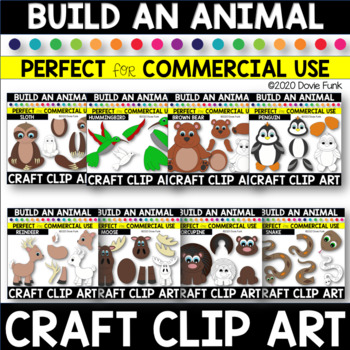 Preview of CREATE AN ANIMAL Craft Clipart BUNDLE
