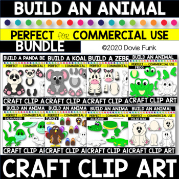 Preview of Create a Craft Animal Clipart | BUILD AN ANIMAL Craft Clipart BUNDLE
