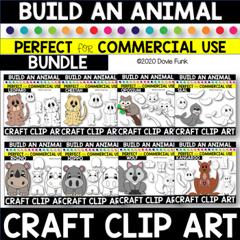 Preview of CREATE AN ANIMAL Craft Clipart BUNDLE