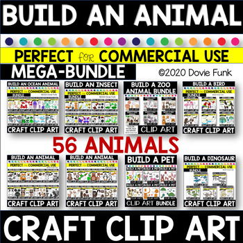 Preview of CREATE AN ANIMAL Craft Clipart MEGA BUNDLE