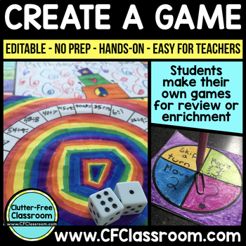 Preview of Test Prep CREATE A BOARD GAME project standardized testing review