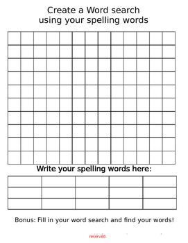 create your own word search free printable