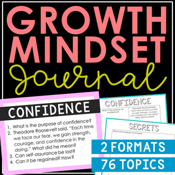 Preview of GROWTH MINDSET Creative Writing Activities | Bell Ringer Daily Journal Prompts