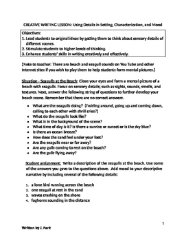 creative writing lesson plan grade 5