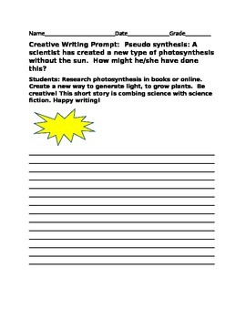 Preview of CREATIVE WRITING PROMPT: PSEUDO SYNTHESIS