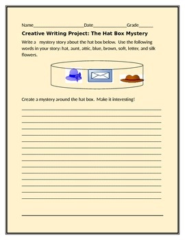 Preview of CREATIVE WRITING PROMPT: THE HAT BOX MYSTERY