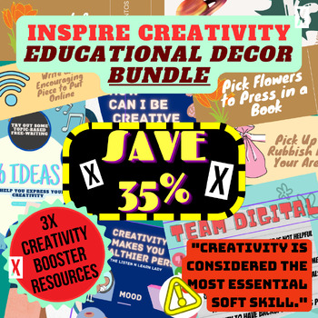 Preview of CREATIVITY PACK/CLASSROOM DECOR BUNDLE: Health, Journal Writing, Activity Cards