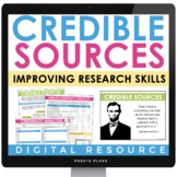Credible Sources Media Literacy Online Research Slides & A